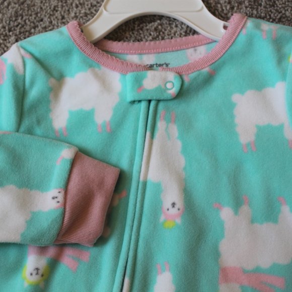 Carter's Fleece Llama Pajamas Sleeper NWT - Picture 2 of 2